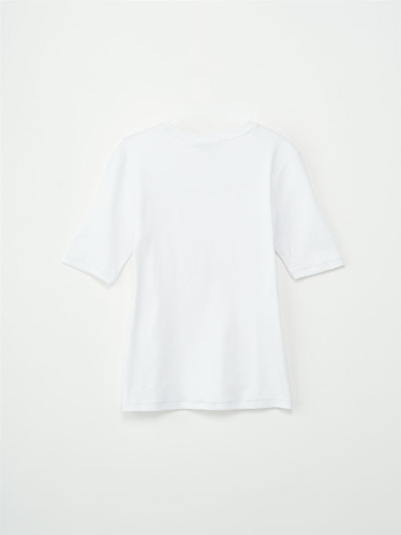 Half Sleeve Roundneck Rib Tee