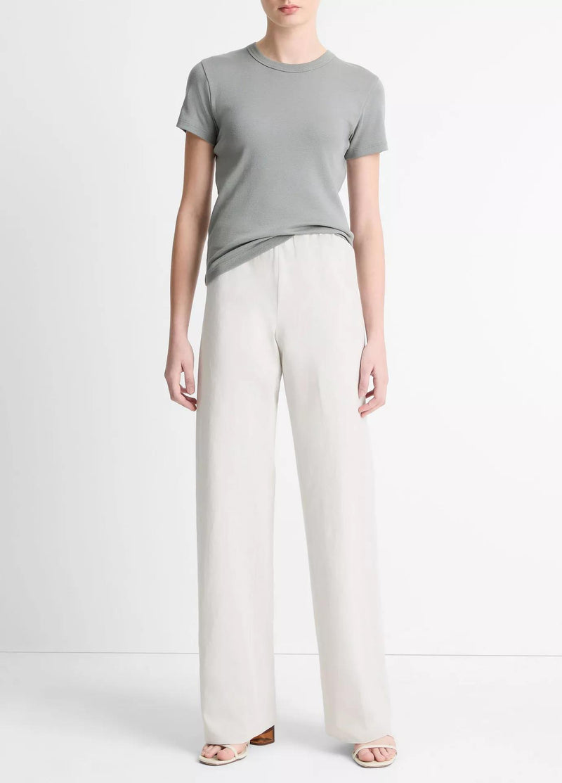 High-Waist Cotton-Blend Bias Pant