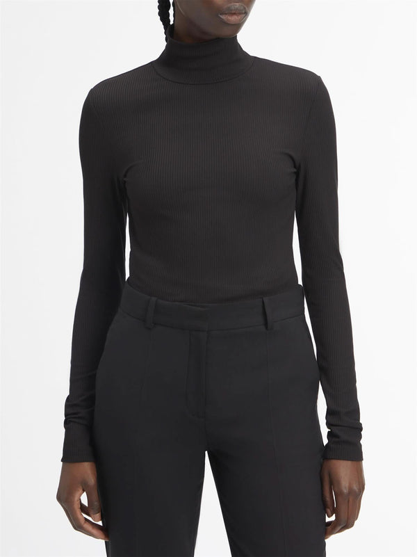 MODAL RIB MOCK-NECK TOP