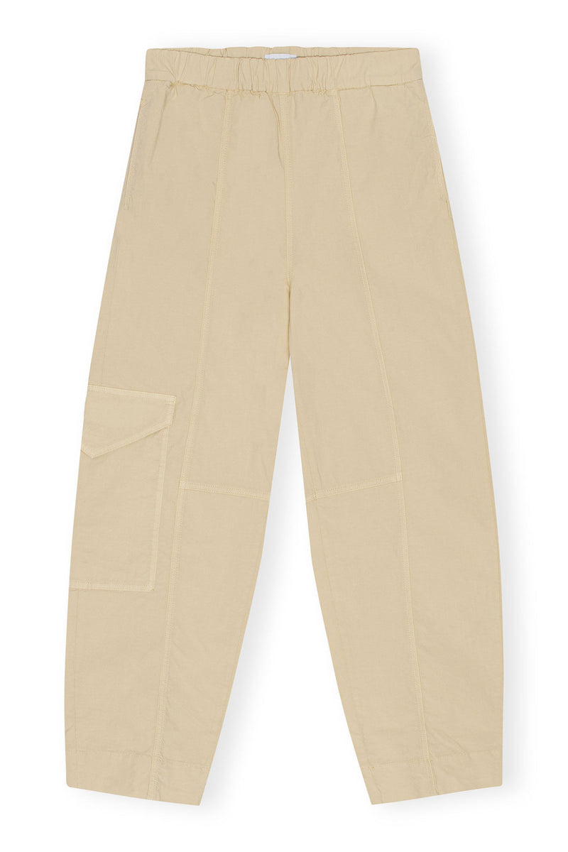 Washed Cotton Canvas Elasticated Curve Pants