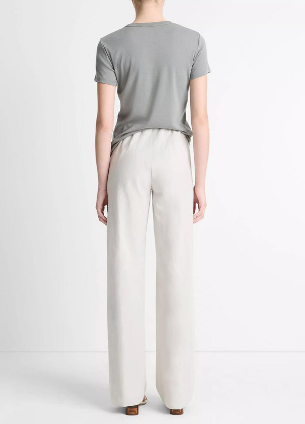 High-Waist Cotton-Blend Bias Pant