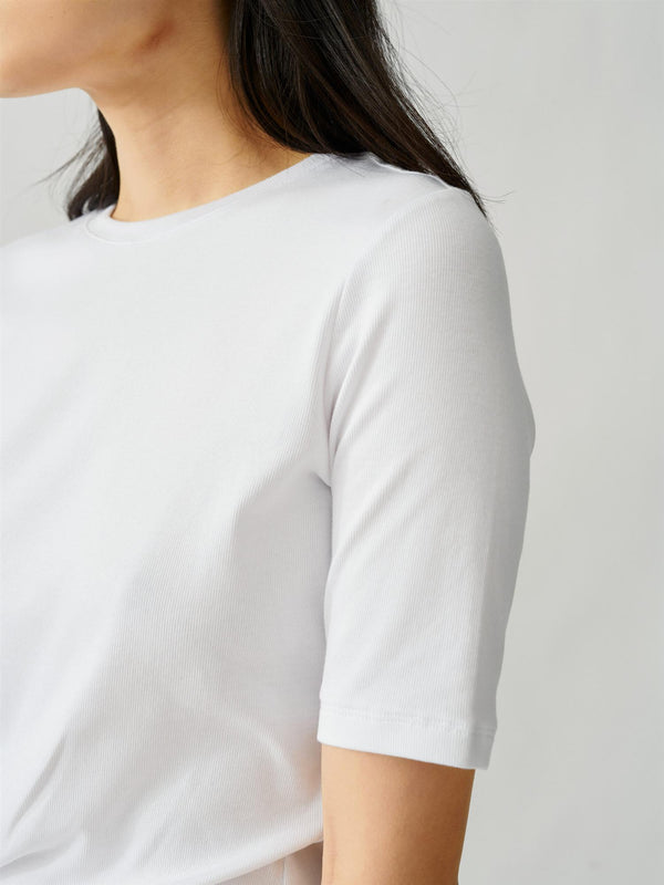 Half Sleeve Roundneck Rib Tee