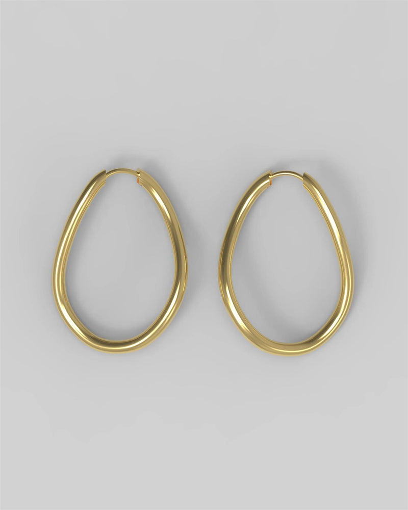 18K Thorn Hoop Oval Plated