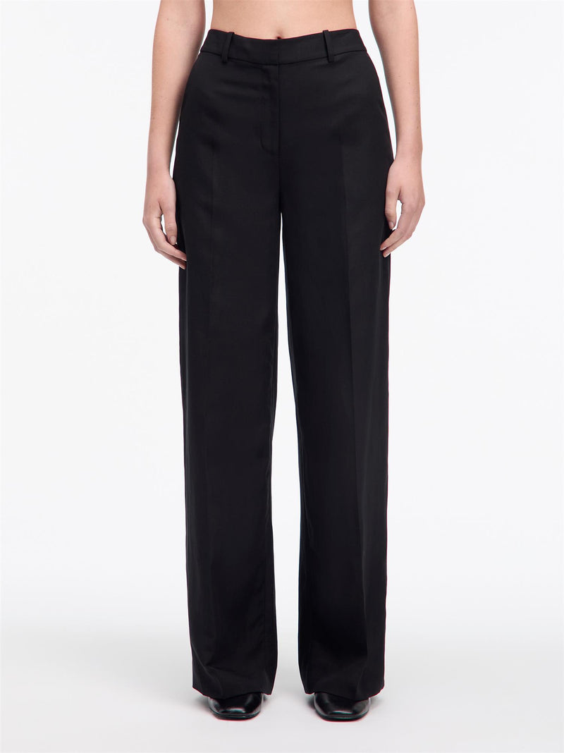 TENCEL LINEN WIDE LEG PANTS