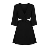 Ayla Cut-out Slub Dress