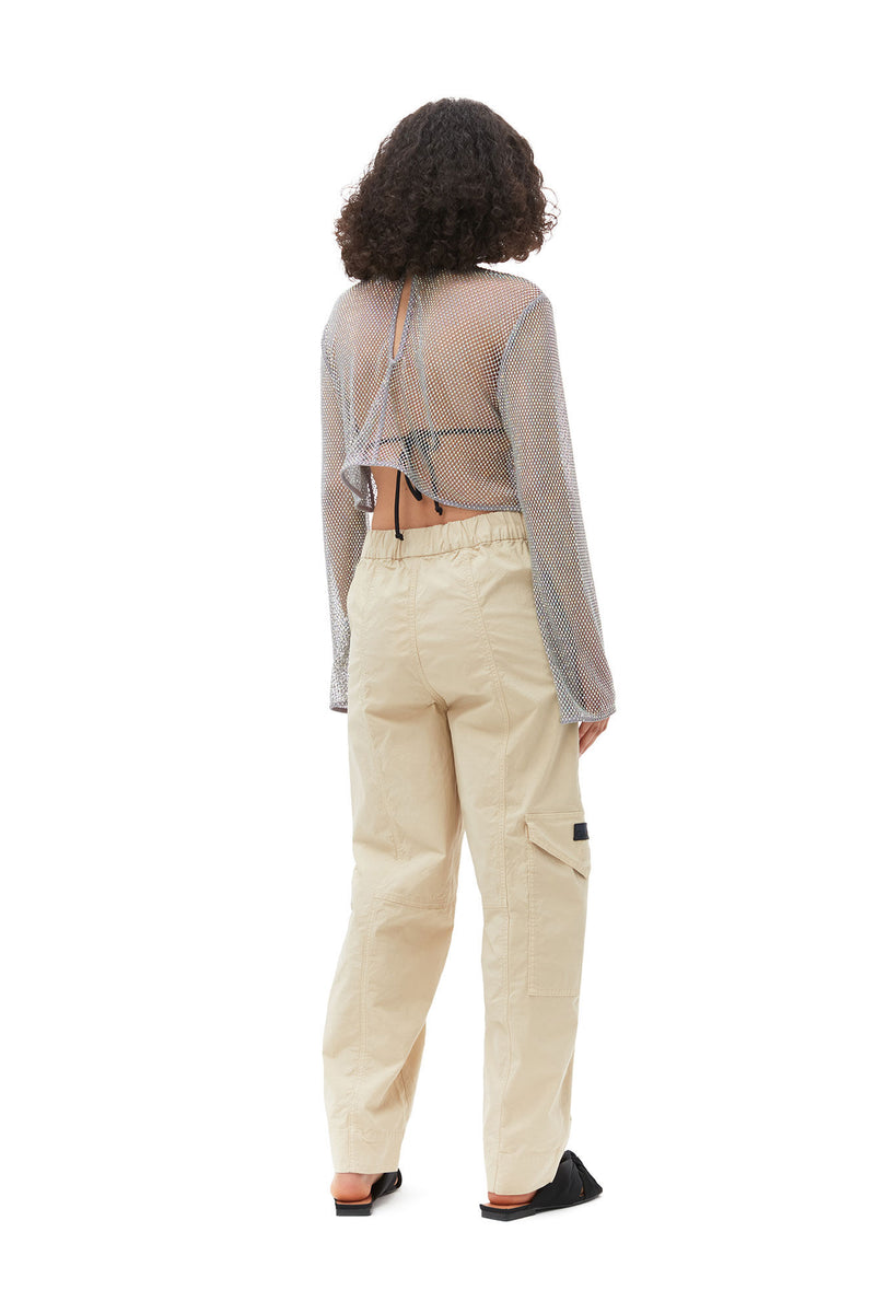 Washed Cotton Canvas Elasticated Curve Pants