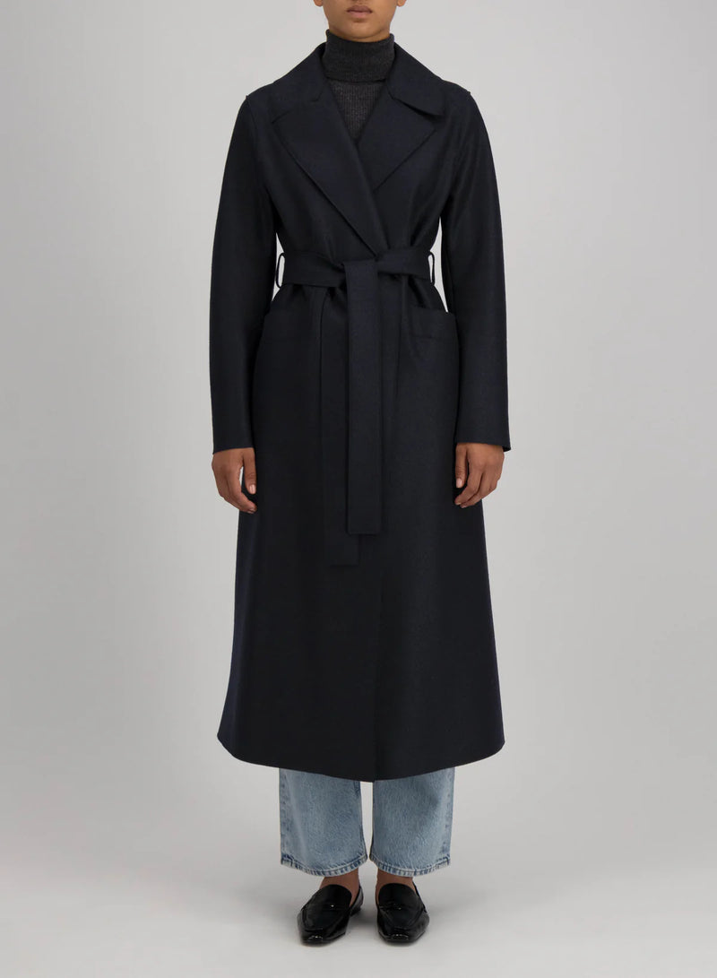 Women Long Maxi Coat Pressed Wool