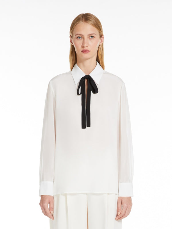 Ubicato - Silk blouse with bow tie