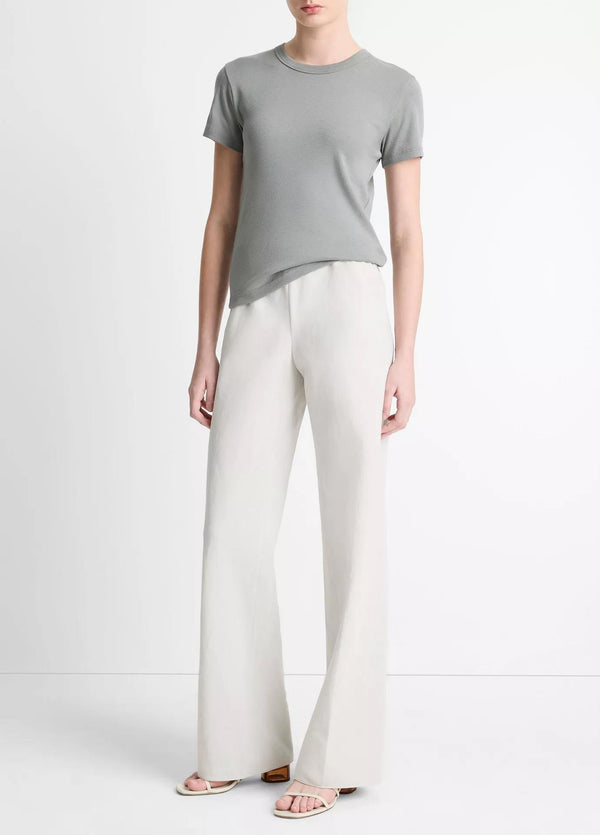 High-Waist Cotton-Blend Bias Pant