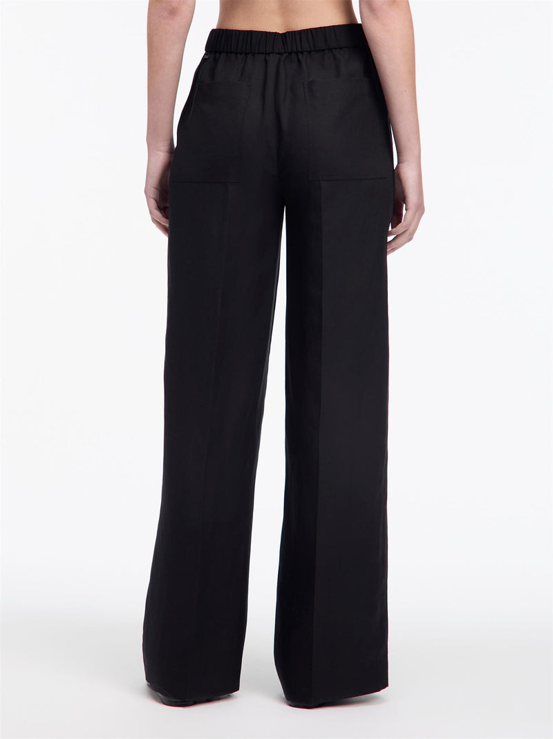 TENCEL LINEN WIDE LEG PANTS