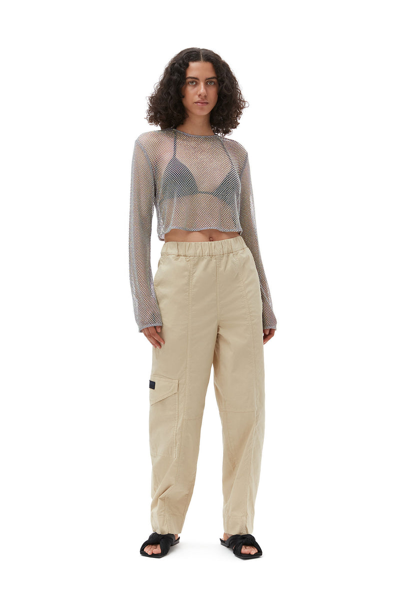 Washed Cotton Canvas Elasticated Curve Pants