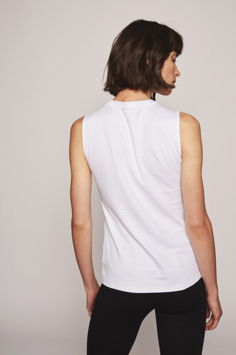 SLEEVELESS COTTON JERSEY TOP