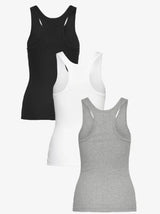 Scoop neck rib tanks