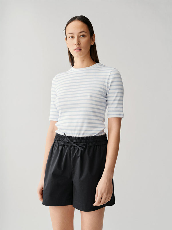 Half Sleeve Roundneck Rib Tee