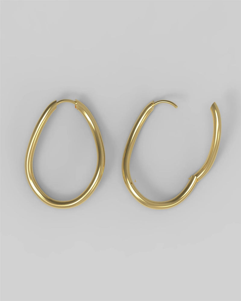 18K Thorn Hoop Oval Plated