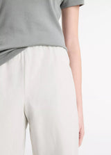 High-Waist Cotton-Blend Bias Pant