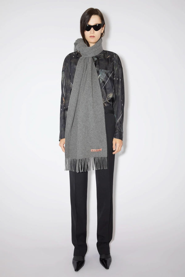 Fringe Wool Scarf - Narrow