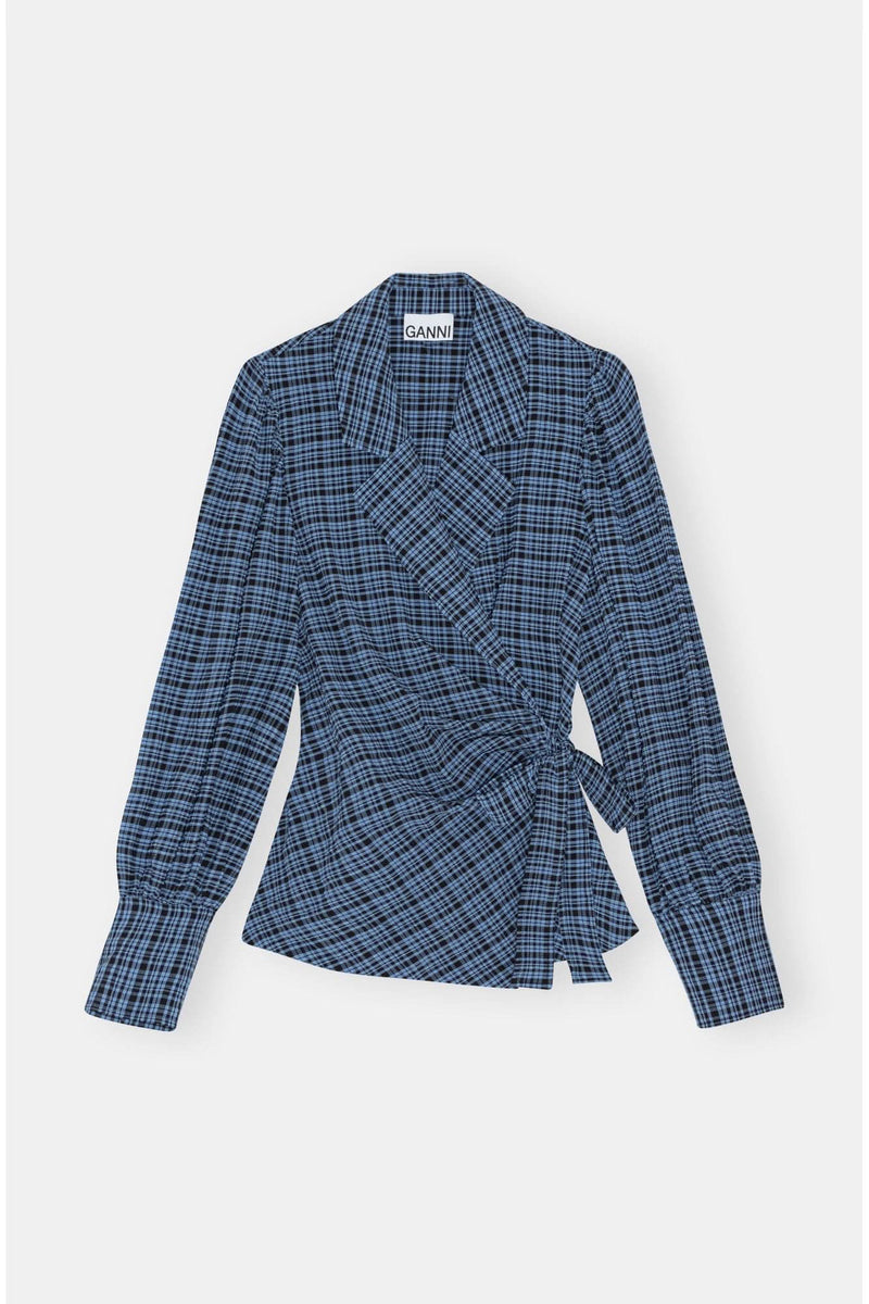 Stretch Seersucker Wrap Shirt