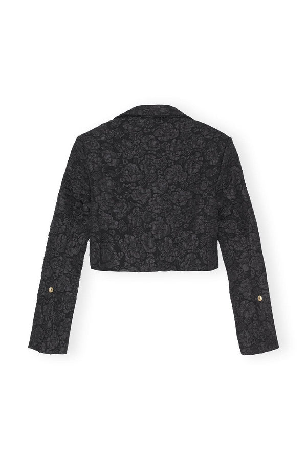 Stretch Jacquard Cropped Blazer